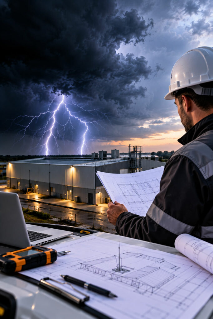 Inspection industrielle sous l’orage